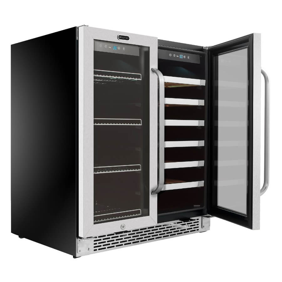 Whynter 30 Built-In French Door Dual Zone 33 Bottle Wine Refrigerator 88 Can Beverage Center