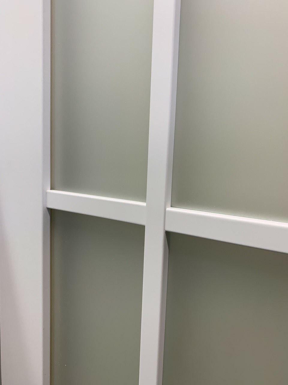 SARTODOORS Sliding French Double Pocket Doors 72 x 80 inches Frosted Glass 9 Lites| Felicia 3309 Matte White | Rail Hardware | Wood Door