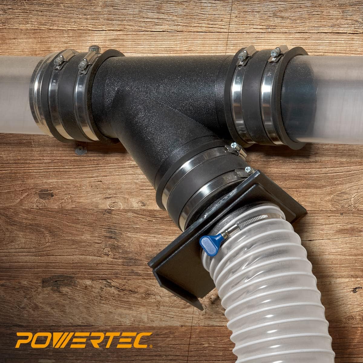 Powertec 70201 4-Inch Three-Machine Dust Collection Kit