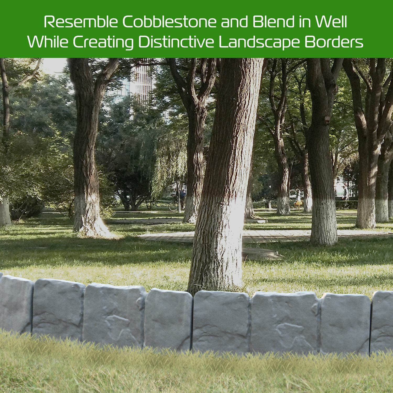 Great Choice Products 20Packs Home Garden Border Edging Plastic Fence Panel Stone Lawn Yard Flower Bed