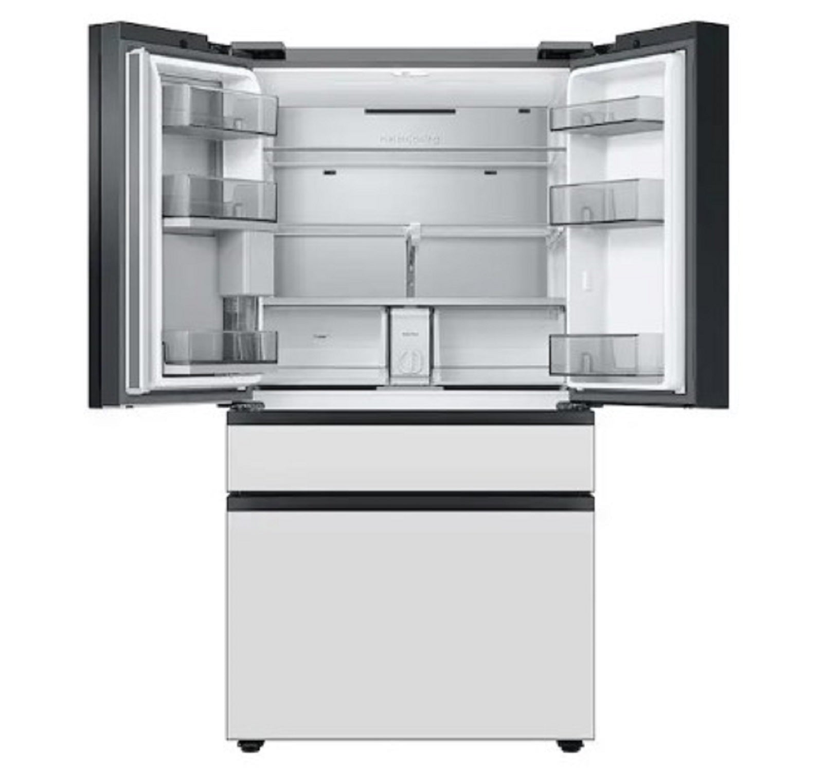 Samsung RF29BB860012AA Bespoke 4-Door French Door Refrigerator (29 Cu. Ft.) with Beverage Center in White Glass, Standard Depth