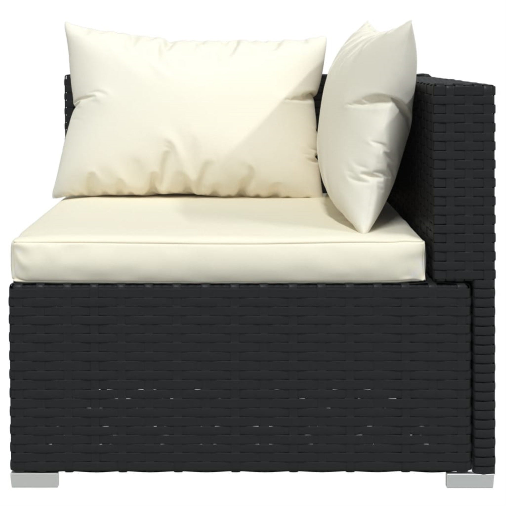 vidaXL 13 Piece Garden Lounge Set with Cushions Black Poly Rattan Black