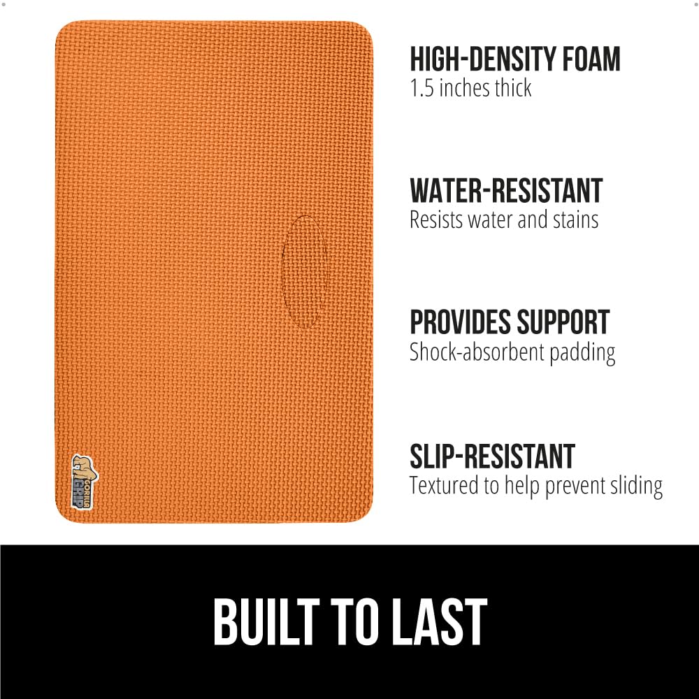 Gorilla Grip Extra Thick Kneeling Pad, Supportive Soft Foam Cushioning for Knee, Water Resistant Construction for Gardening, Bat