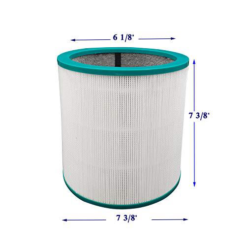 purefil filter replacement for dyson tp01 tp02 tp03 am11 pure cool link tower purifier, compatible with part # 968126-03