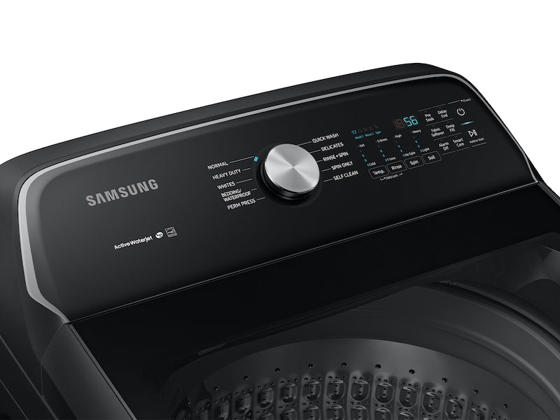 Samsung WA54R7200AV/US 5.4 cf Top Load washer w/ Active WaterJet in Black Stainless
