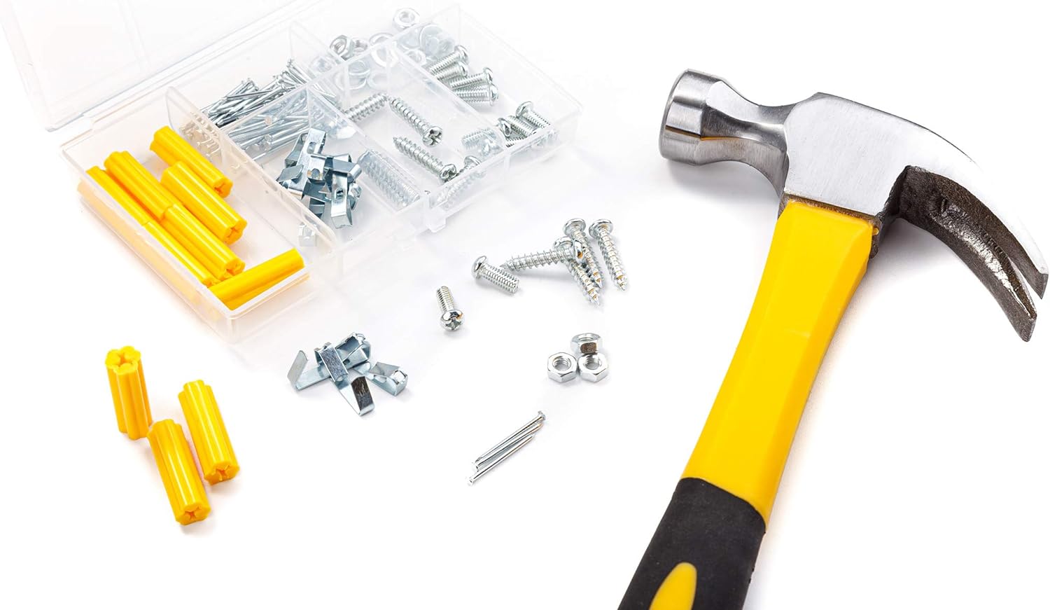 CARTMAN 218 Piece Tool Set General Household Hand Tool Kit with Plastic Toolbox Storage Case Yellow