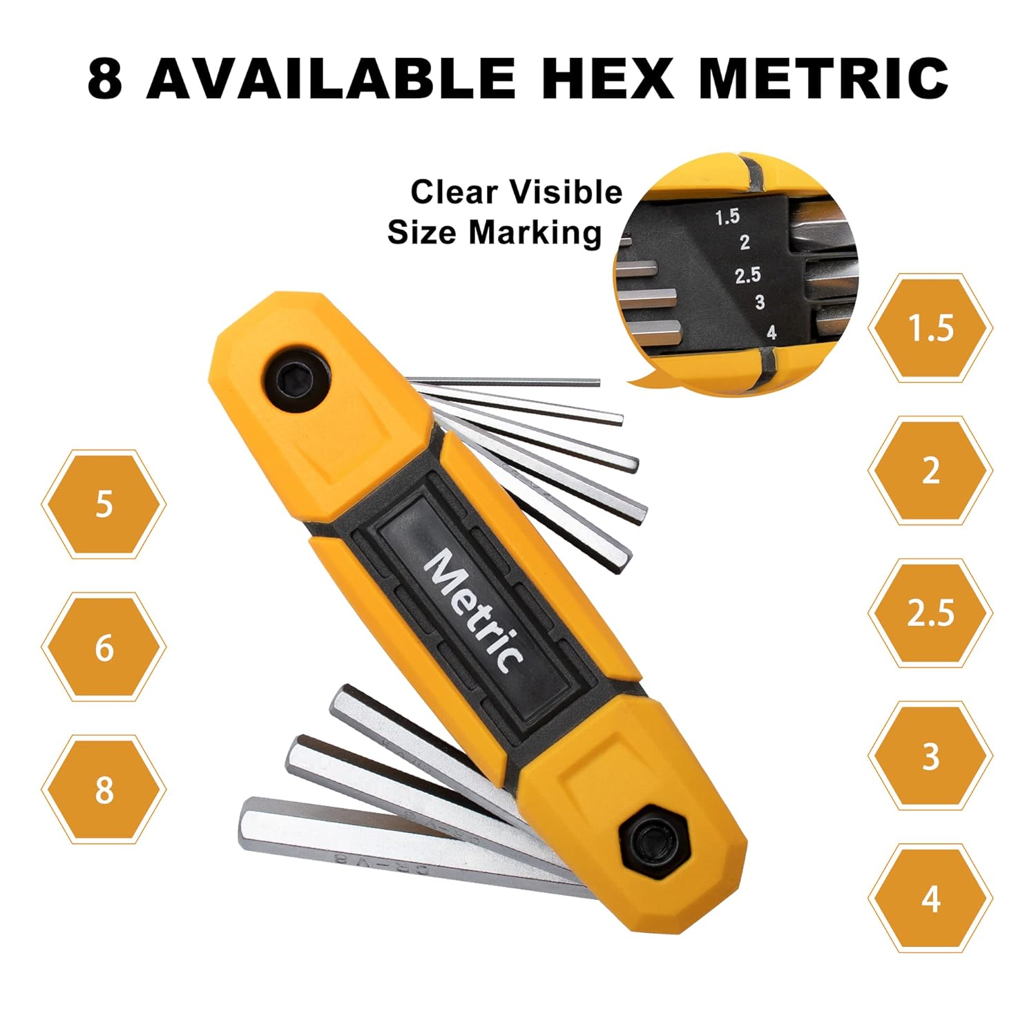 GCP Products 17Pcs Folding Allen Wrench Set | Metric &a; Standard Sae - Allen Key Set Tool | 2 Pack Portable Hex Key Set For Basic Home Repa…