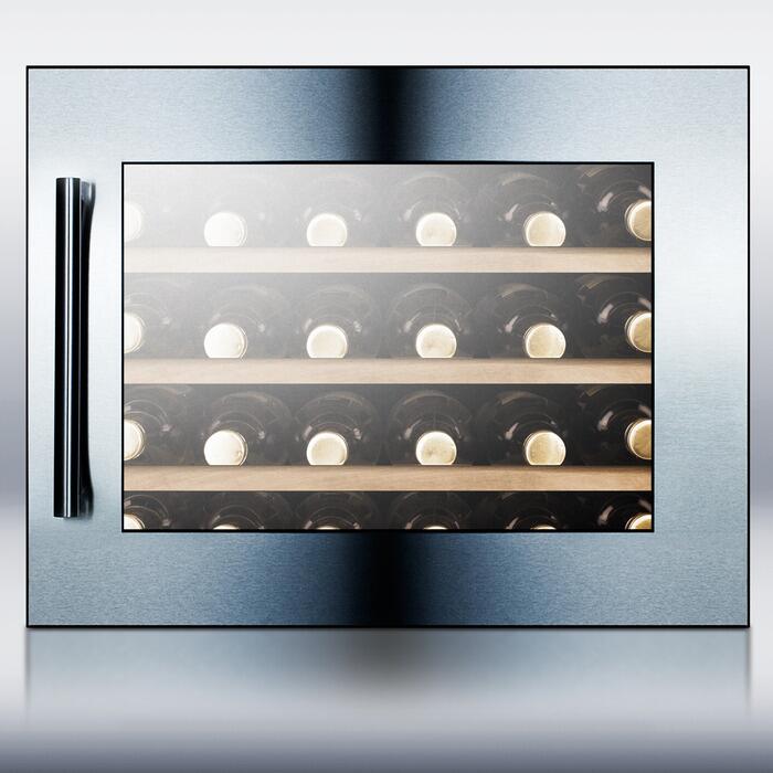 Summit VC28S 24 Inch Freestanding Single Zone Wine Cooler in Stainless Steel