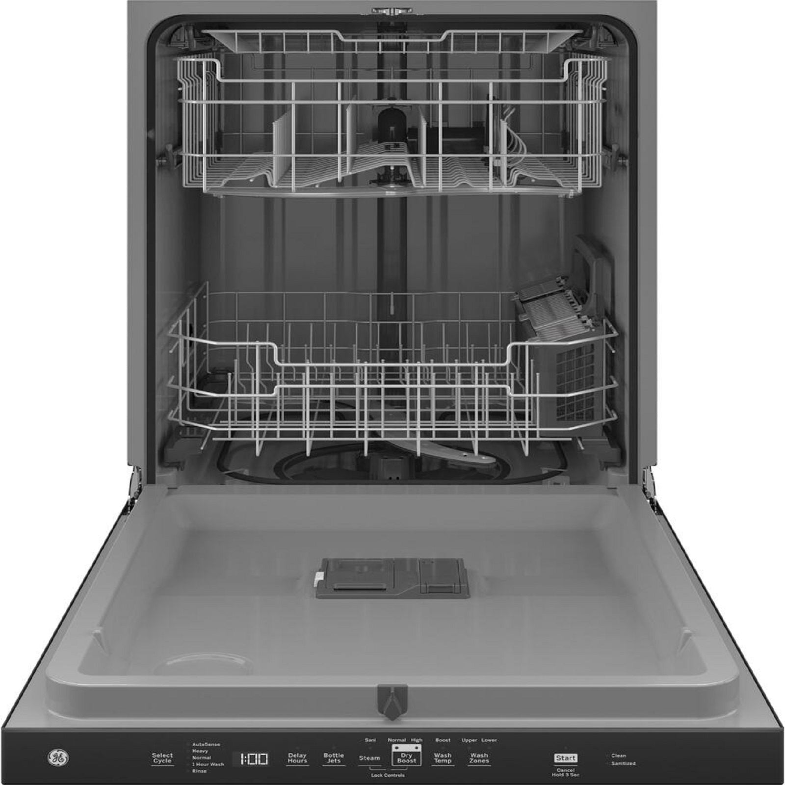 GE Appliances GDP630PGRBB GE &a;#174;Top Control with Plastic Interior Dishwasher with Sanitize Cycle &a; Dry Boost BLACK-