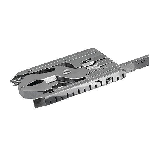 Swiss Tech pocket multi-tool kit, (22-in-1) tool with wrenches, allen drivers, hand drill and more, solid steel construction, polished s