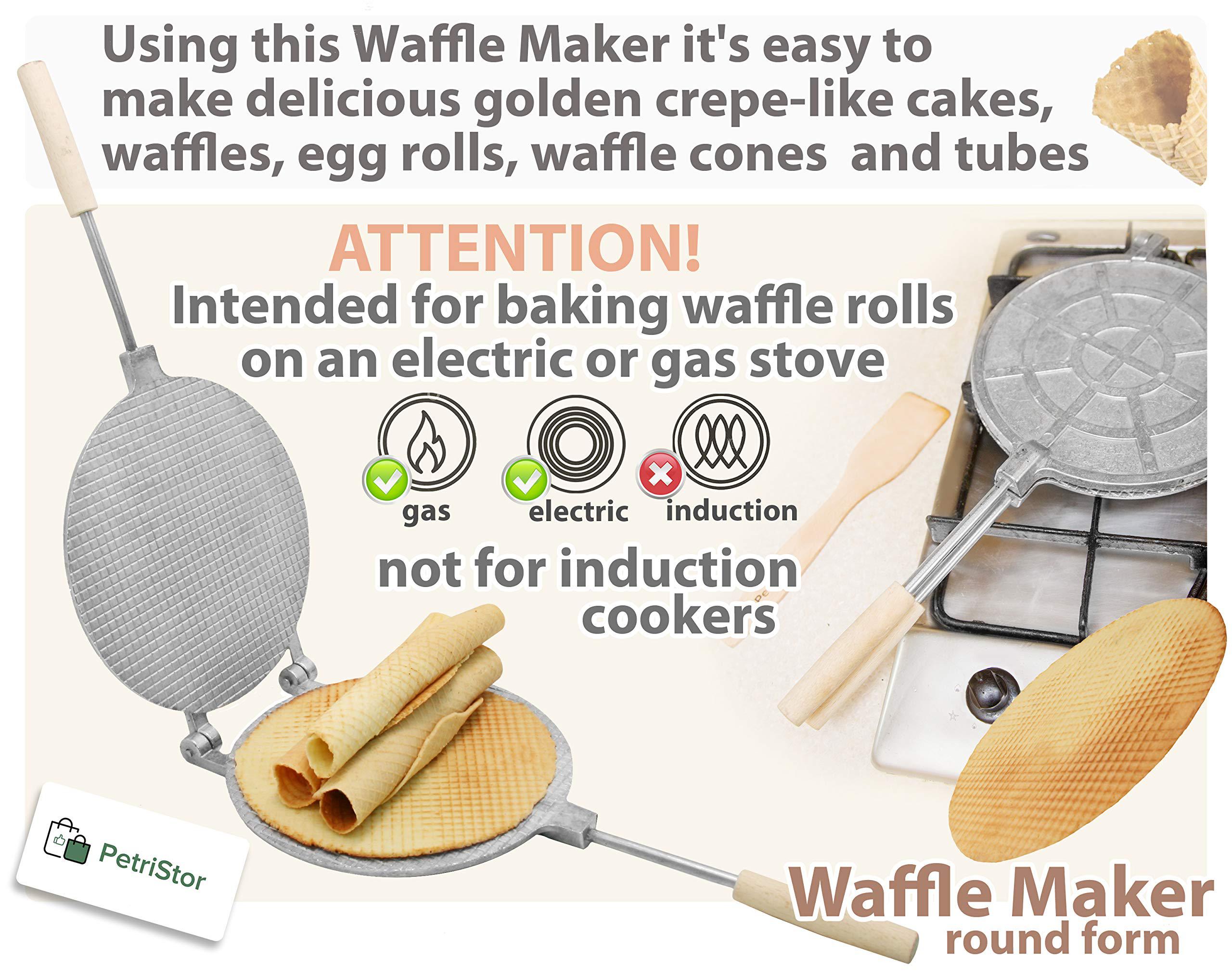 PetriStor waffle ice cream cone make waffle maker round form - waffle cake maker