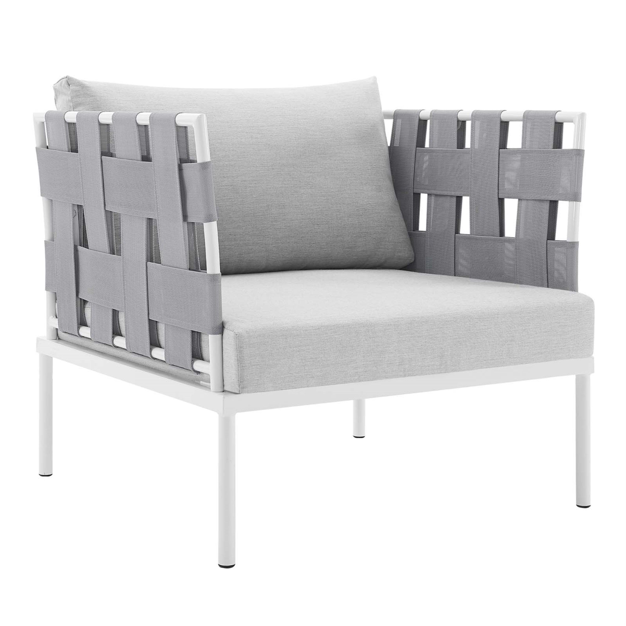 Modway Harmony 7-Piece  Sunbrella Outdoor Patio Aluminum Sectional Sofa Set Gray Gray
