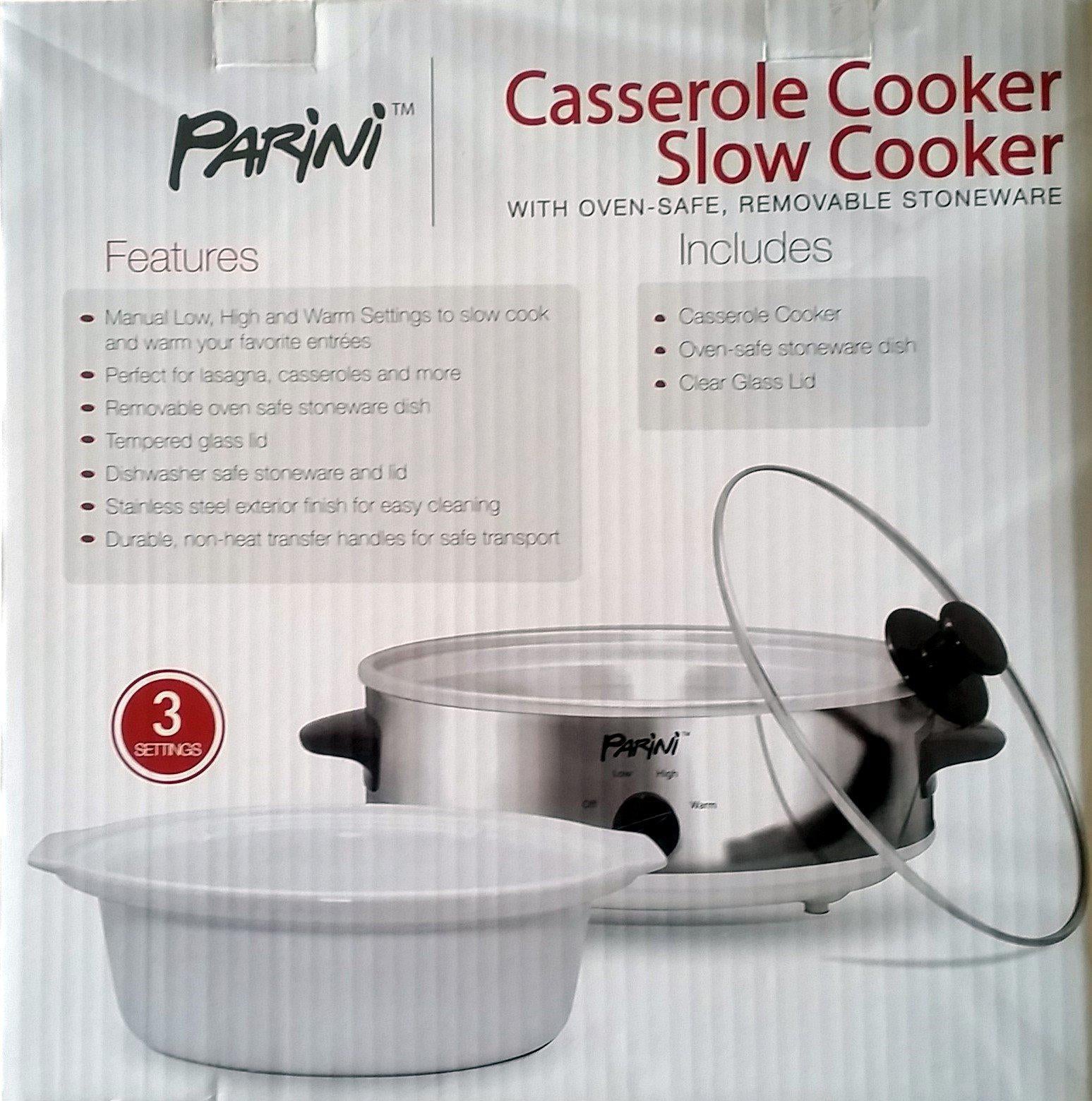 parini casserole cooker slow cooker 2.5 quart