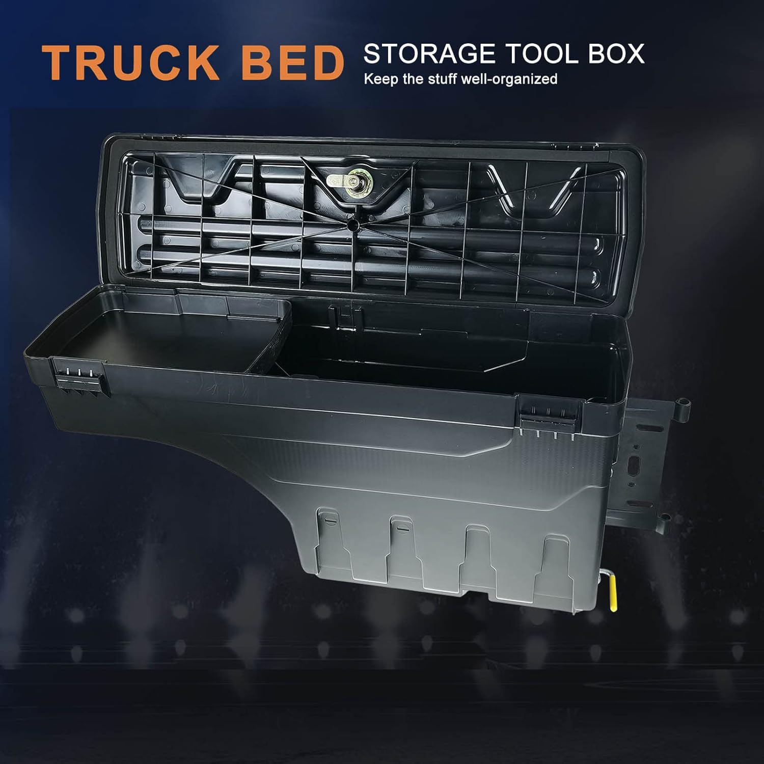 koxuyim Under Cover Swing Case-Truck Bed Box , Truck Tool Storage Box container with lockable Lid &a;#239;&a;#188;&a;#140;Compati