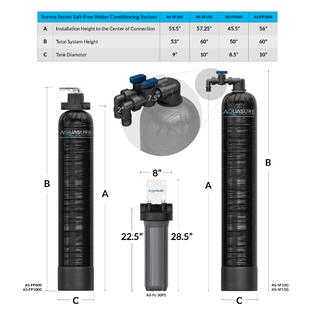 Aquasure Serene Series 15 GPM Salt-Free Conditioning Bundle with Whole House Water Treatment System &a; Pleated Sediment Pre-Filter