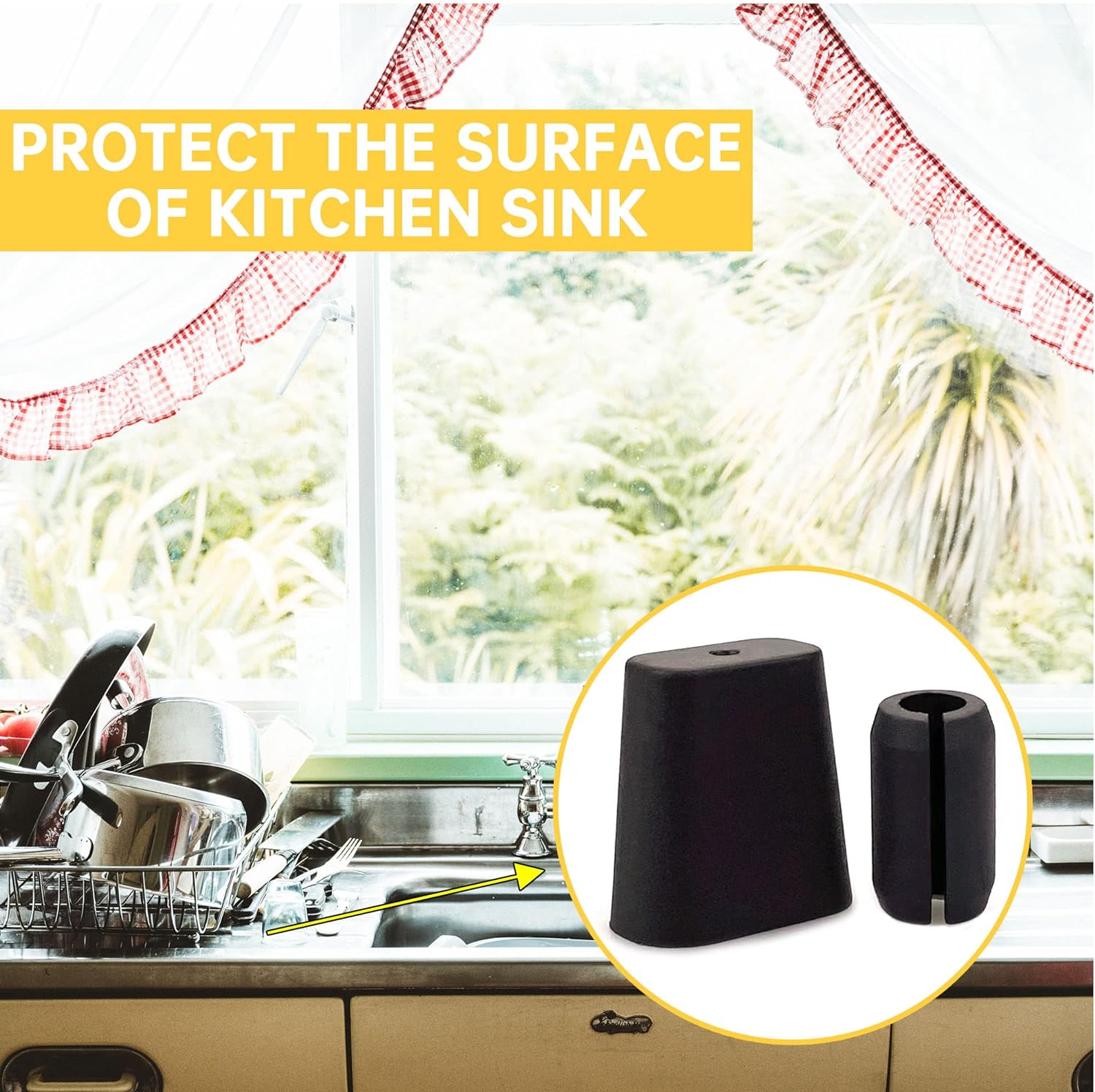 YZ Jadairy 20 PCS Rubber Feet for Sink Grid Kitchen Sink Rack Feet Kitchen Sink Wire Protective Rack Feet Black Grid Protector Rep