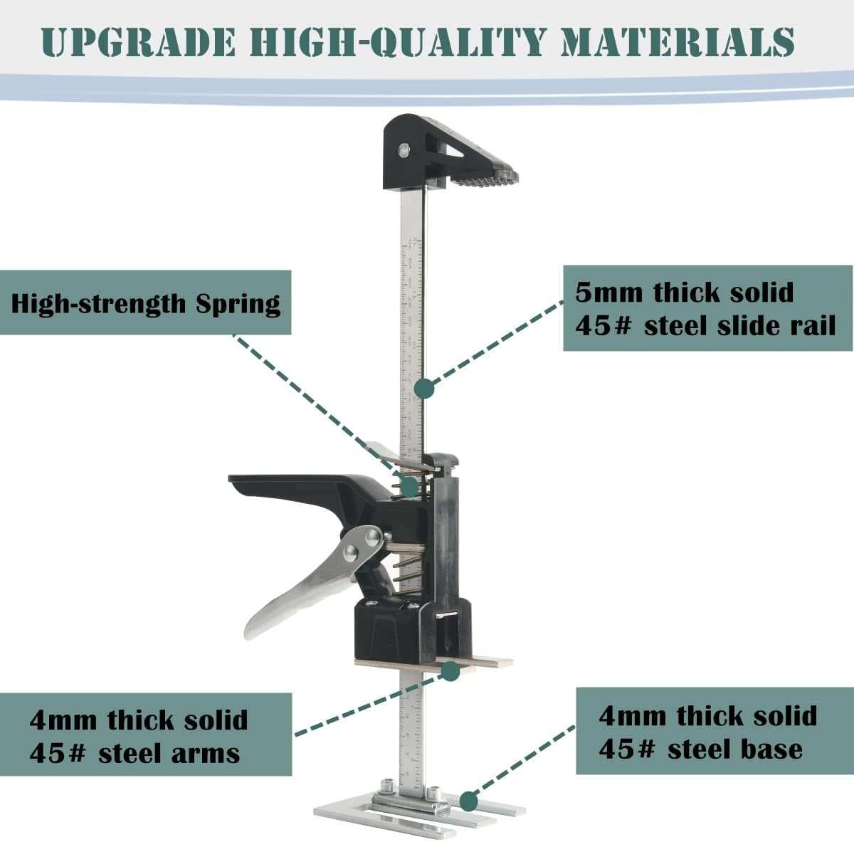 QUNQUNJIE 2 Packs Labor Saving Arm Jack, Raise 9 inch Hand Jack Lift Tool, Load-Bearing 660 lb Lever Arm Lifter, Cabinet Jacks for Instal
