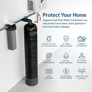 Aquasure Serene Series 15 GPM Whole House Salt-Free Water Conditioning/Softening System with Triple Purpose Pre-Filter