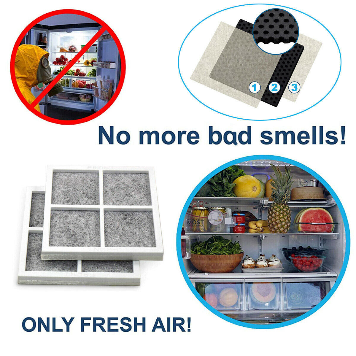 Great Choice Products 4 Pack Replacement Air Filters For Lg Lt120F Kenmore Elite 469918 Refrigerator