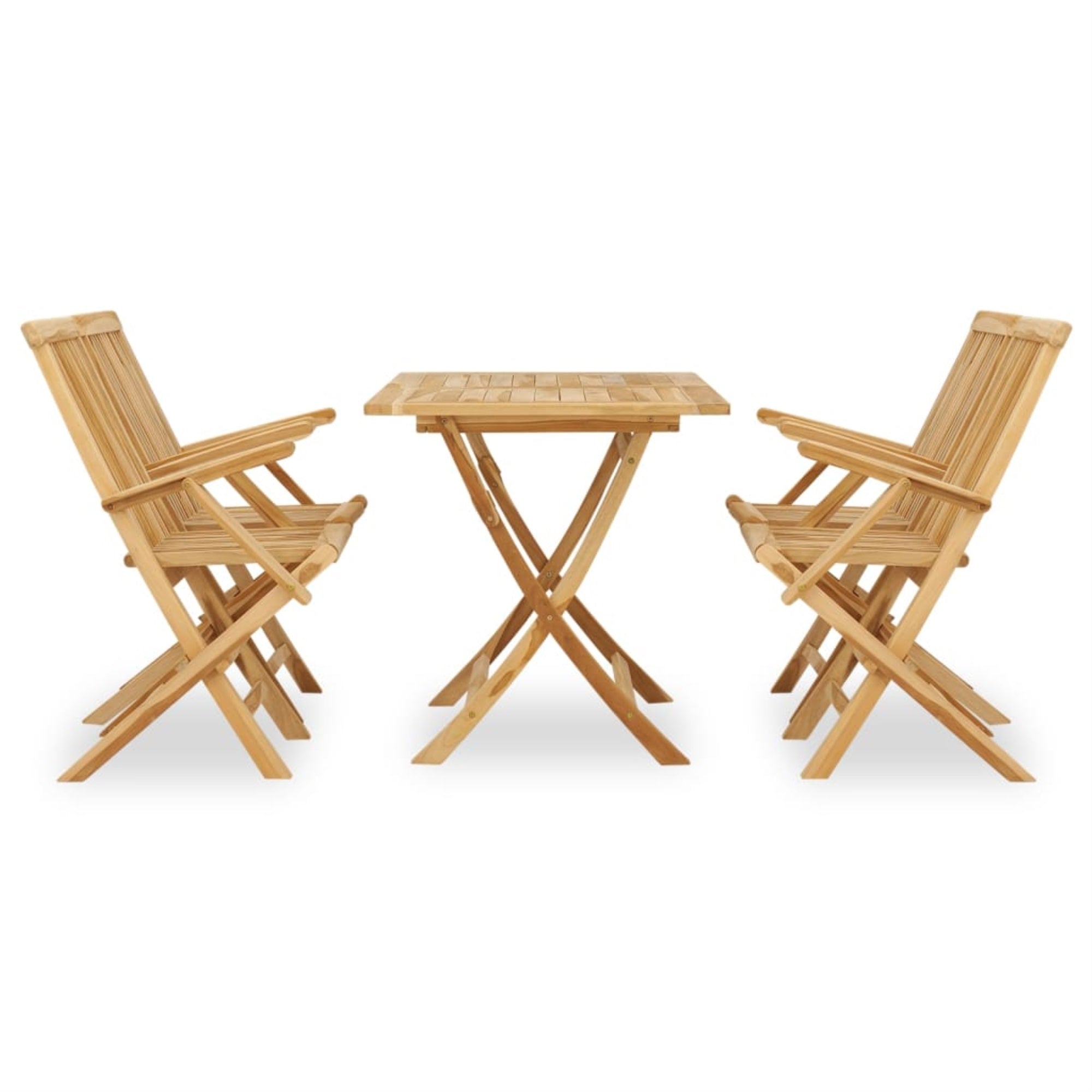 vidaXL 5 Piece Garden Dining Set Solid Wood Teak Brown