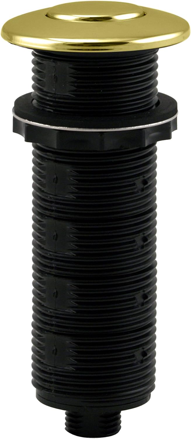 Westbrass ASB-B3-01 Sink Top Waste Disposal Replacement Air Switch Trim Only, Flush Button, Polished Brass