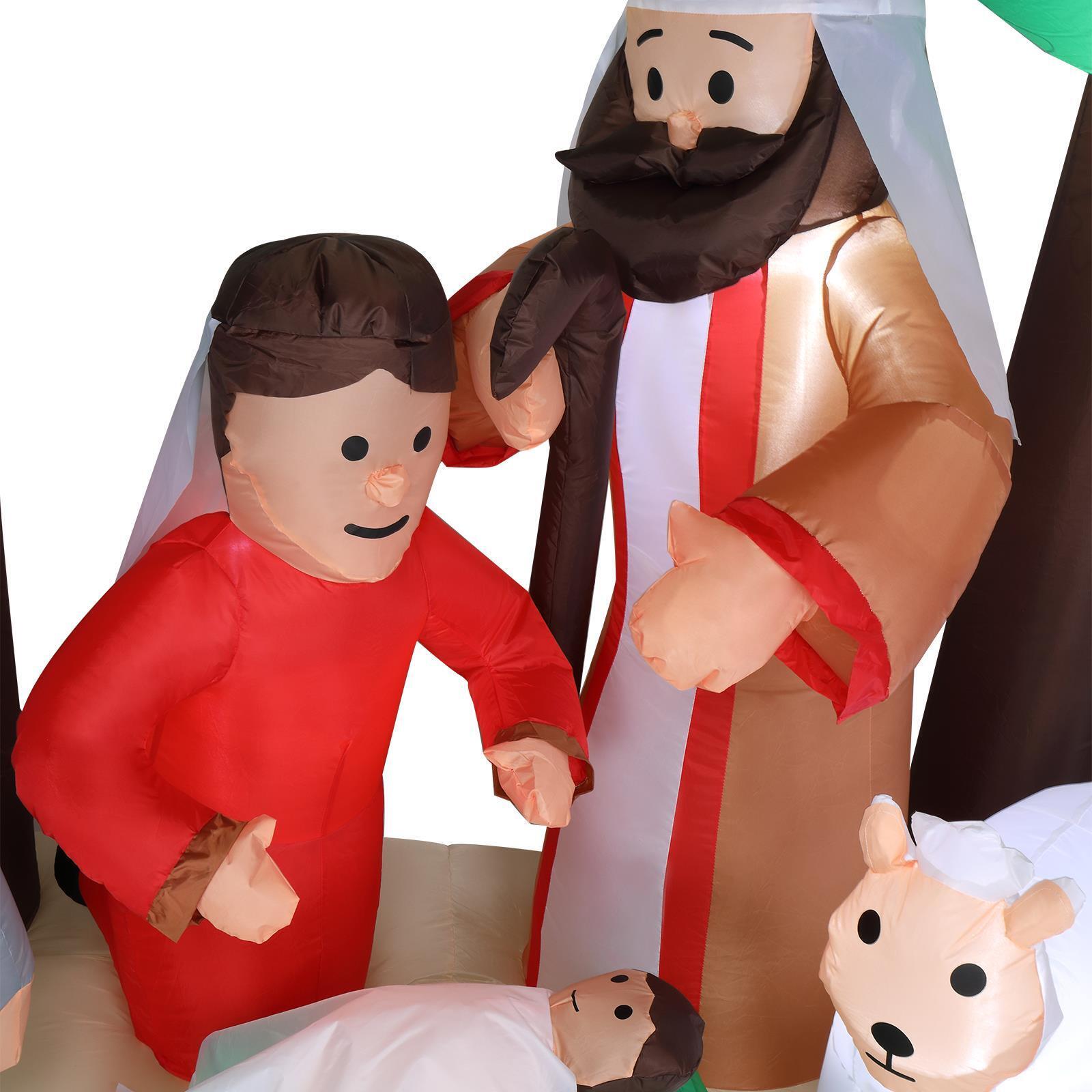 GCP Products 6 Ft Led Inflatable Christmas Jesus Family Decoration For Yard Lawn Garden Home