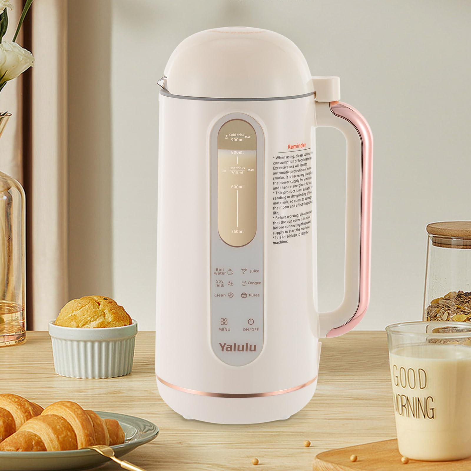 SaWaUto 6-in-1 multi-functional nut milk maker machine 30oz/900ml, smart automatic cold/hot homemade soymilk dairy free beverages mac
