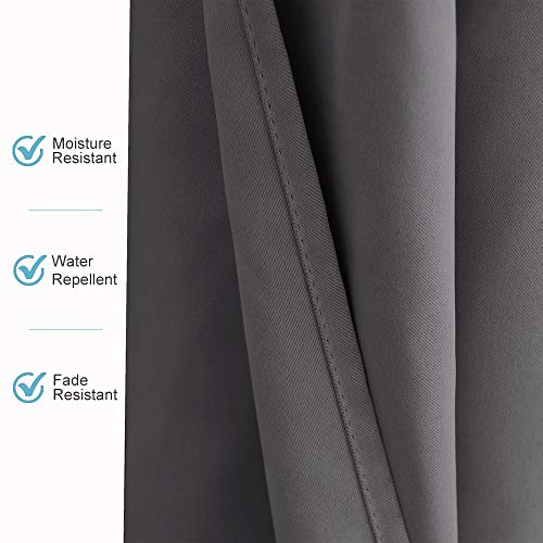 RYB HOME Patio Curtains Outdoor - Portable Exterior Blackout Shades Window Treatment Tab Top Windproof Waterproof Outdoor Indoor