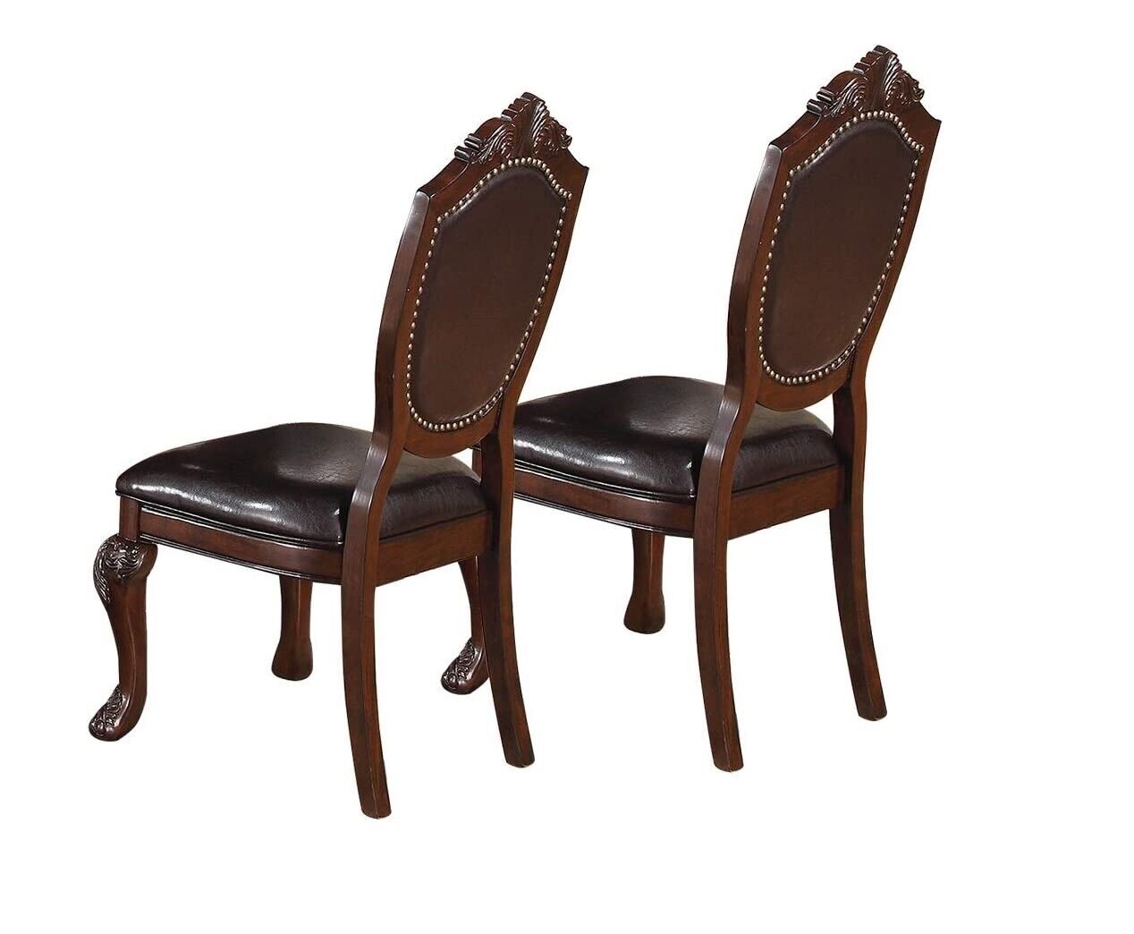 Esofastore Set of 4 Dining Chairs Brown Antique Traditional Look Kitchen Dining Room Furniture Majestic Design Formal Comfort Chair