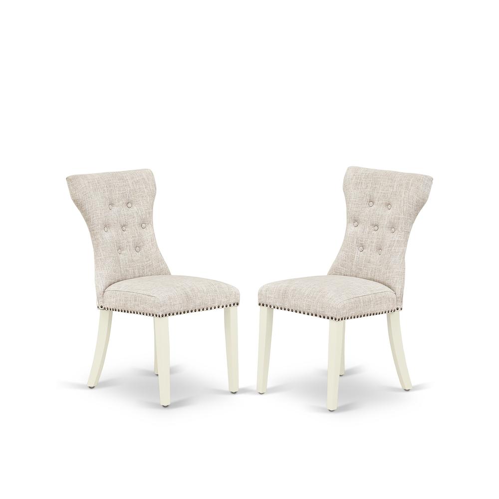 East West Furniture Dining Room Set Linen White, ANGA5-LWH-35