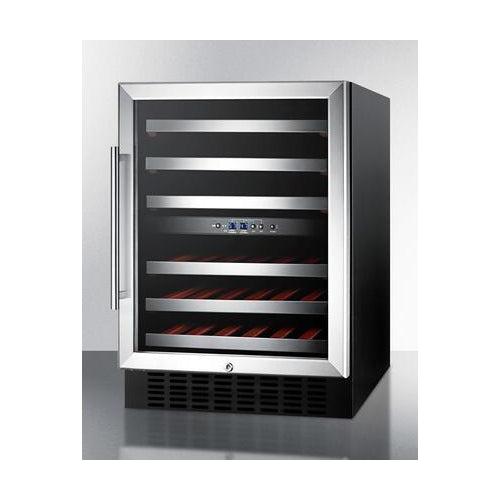 Summit SWC5399BLBIST 24 Dual Zone Wine Cooler with 46 Bottle Capacity in Stainless Steel