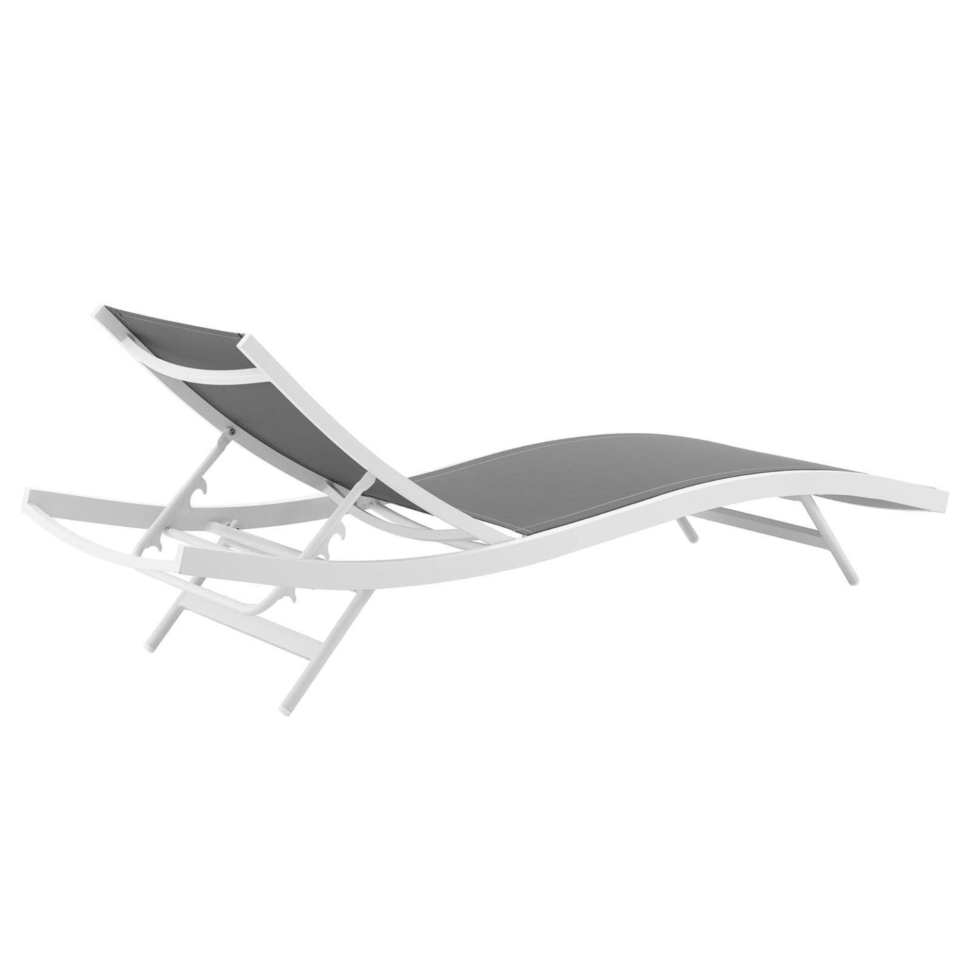 Ergode Glimpse Outdoor Patio Mesh Chaise Lounge Set of 4 - White Gray