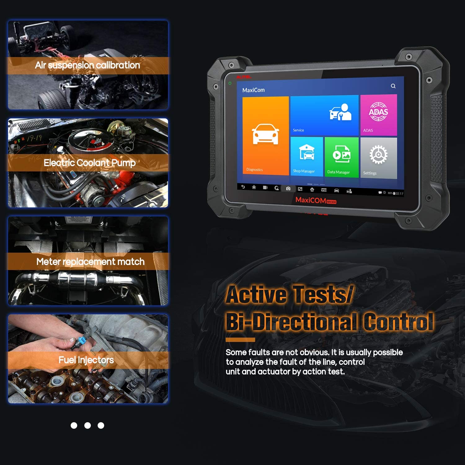 Autel Scanner MaxiCOM MK908 Car Diagnostic Bi-Directional Scan Tool Advanced ECU Coding, Active Test, 36+ Services, FCA AutoAuth