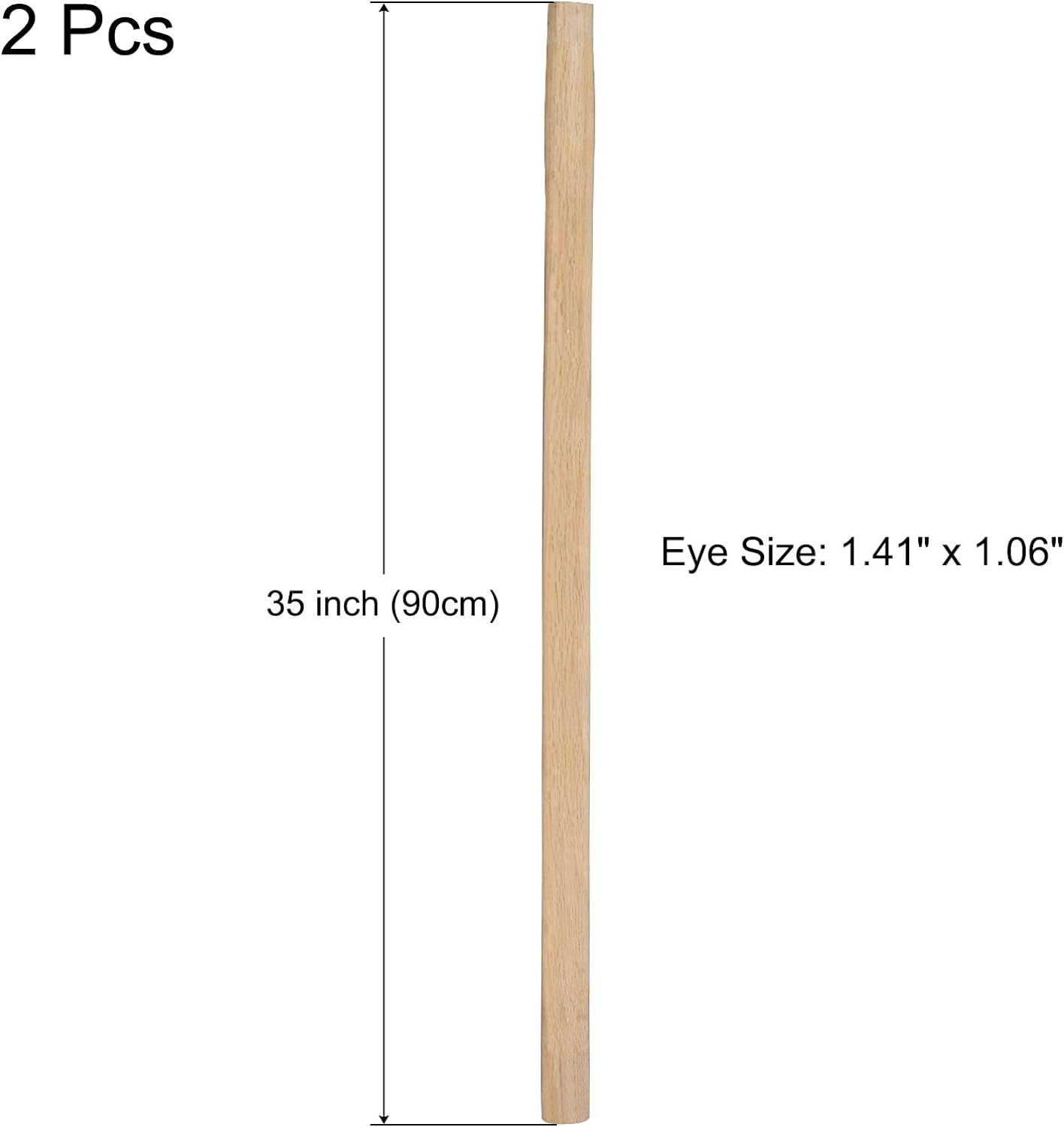 uxcell 35 Inch Wood Hammer Handle Wooden Handle Replacement for Sledge Hammer Oval Eye European Beech Wood 2 Pack
