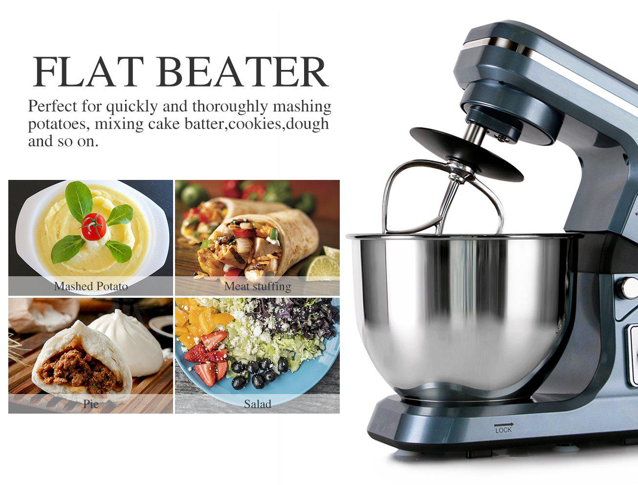 murenking stand mixer,5.3-qt &a; 500w &a; 6+p speed mk36 tilt-head kitchen electric food mixers home baking dough machine with ac