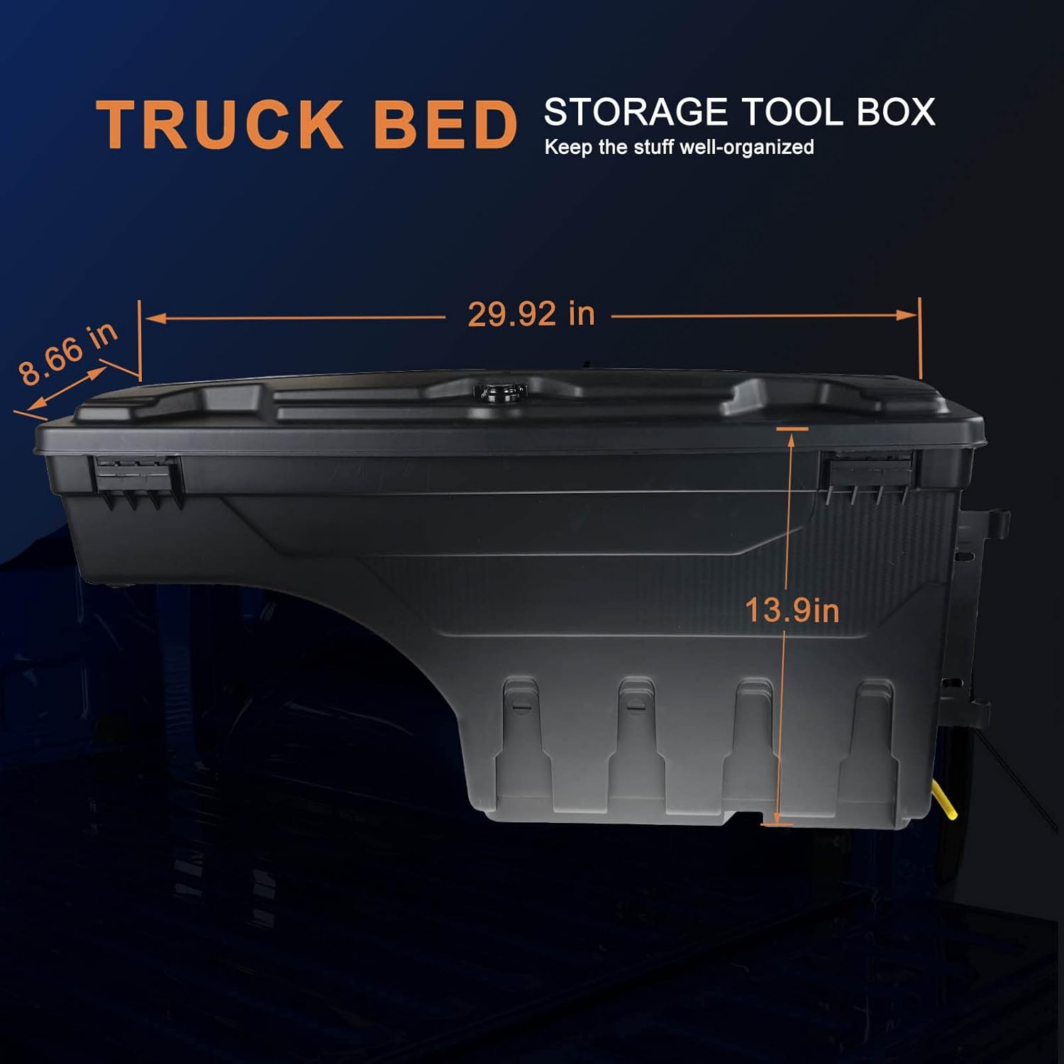 koxuyim Under Cover Swing Case-Truck Bed Box , Truck Tool Storage Box container with lockable Lid &a;#239;&a;#188;&a;#140;Compati