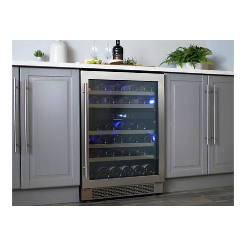 Zephyr PRW24C02BG 24 Presrv Dual Zone Wine Cooler with 45 Bottle Capacity in Stainless Steel