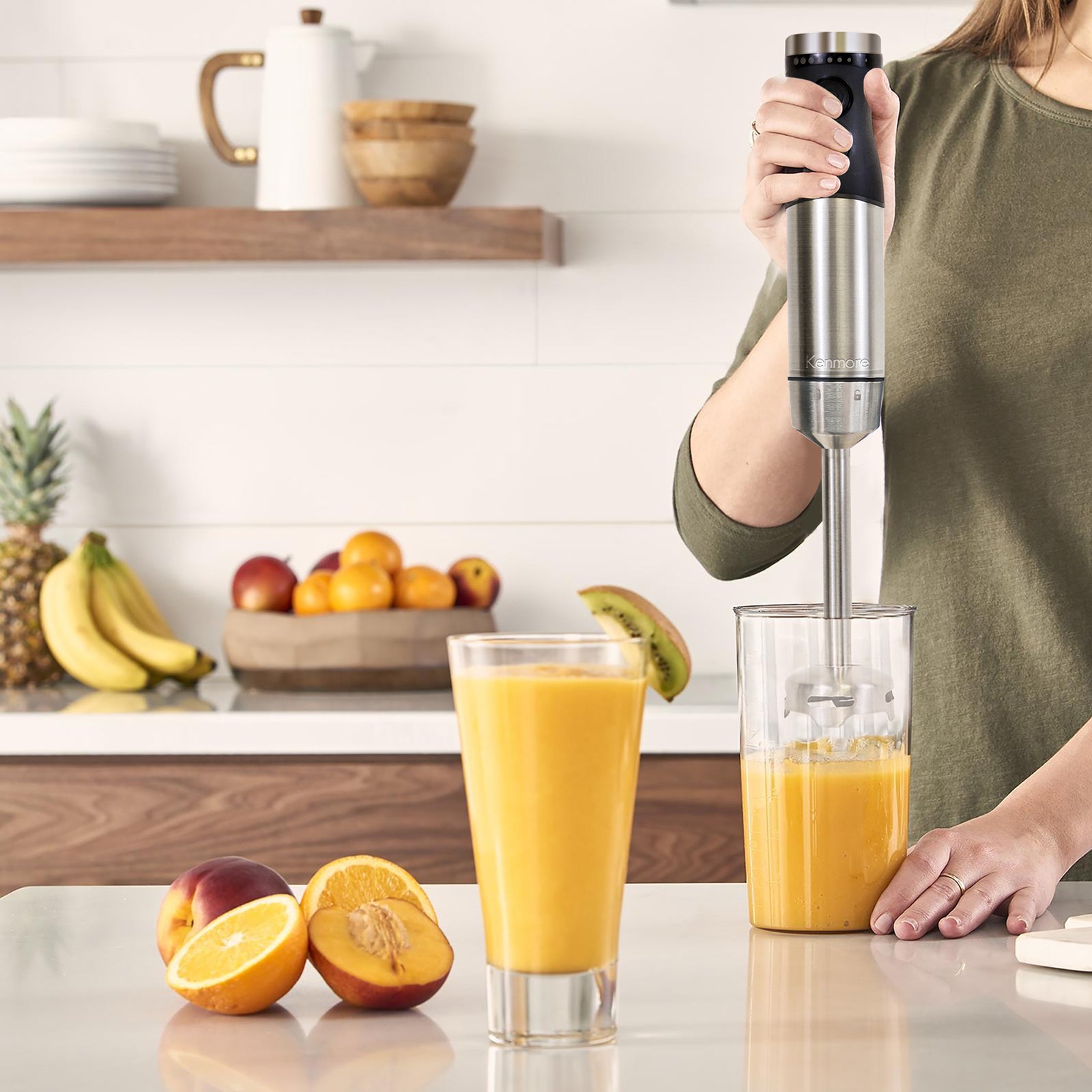 Kenmore KKIBC5SS Immersion 400W Hand Blender Set with Food Chopper and Whisk