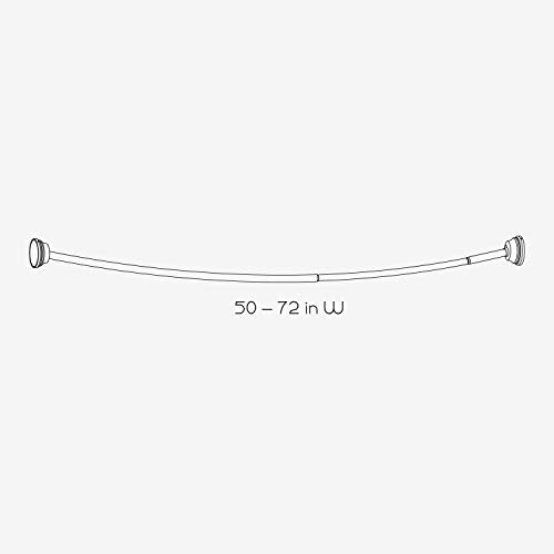 Zenna Home NeverRust Rustproof Aluminum Tension Mount Curved Shower Rod, Chrome