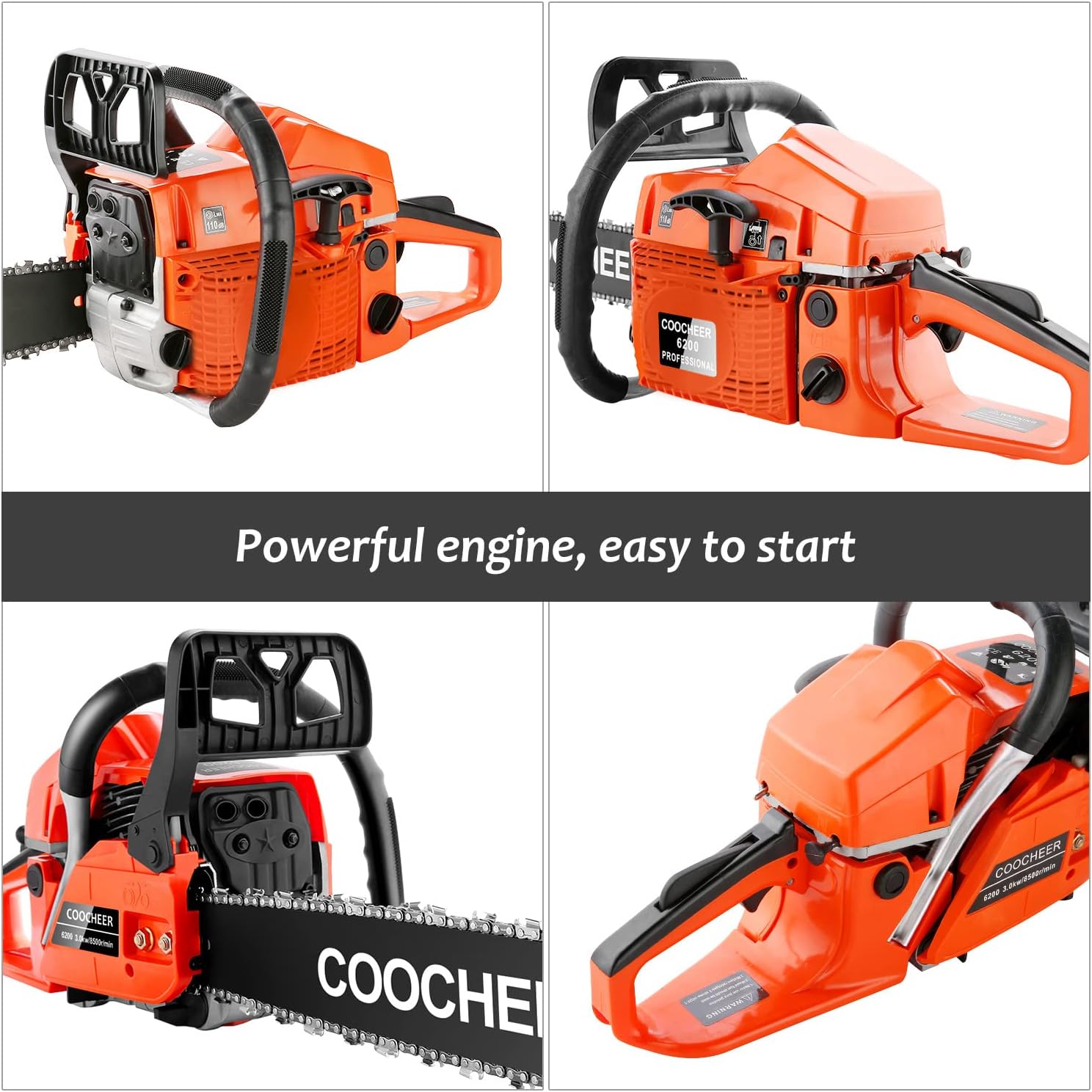COOCHEER 62CC 2-Cycle 3.5HP Gas Powered Chainsaw,20