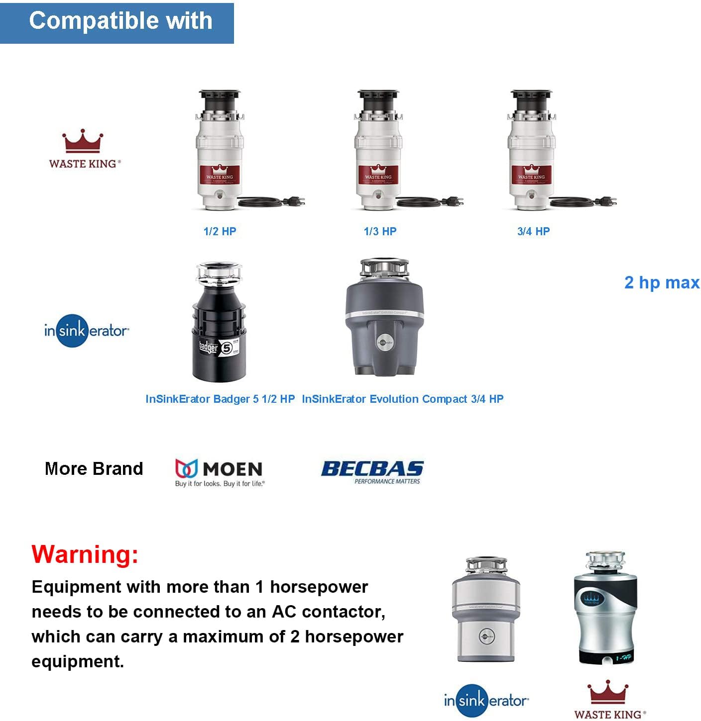 LoveRain Garbage Disposal Wireless Switch Kit,Remote Control Outlet Wireless Switch for Household Appliances, Compatible with Garbage Di