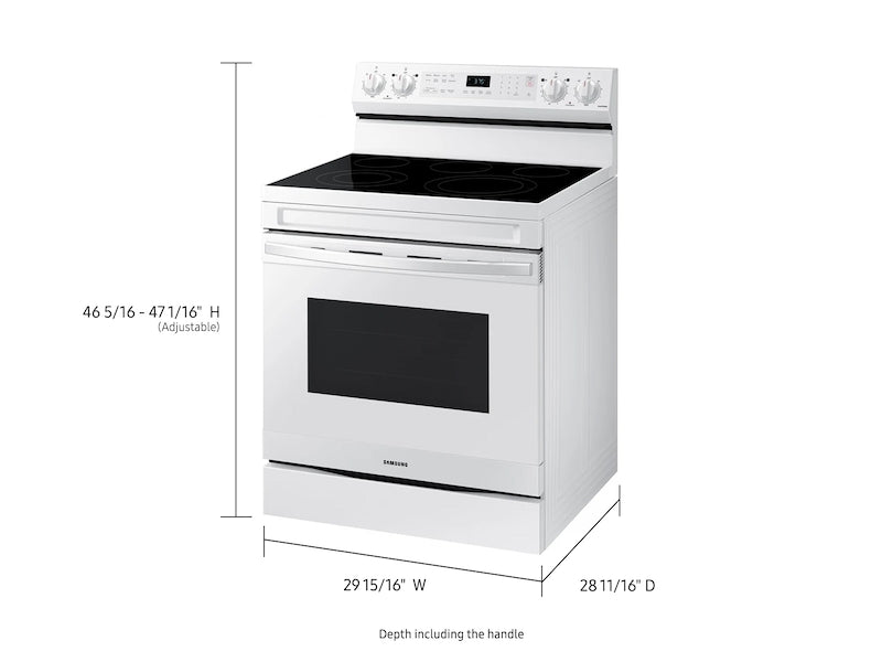Samsung NE63A6511SW/AA 6.3 cu. ft. Smart Freestanding Electric Range with No-Preheat Air Fry &a; Convection in White