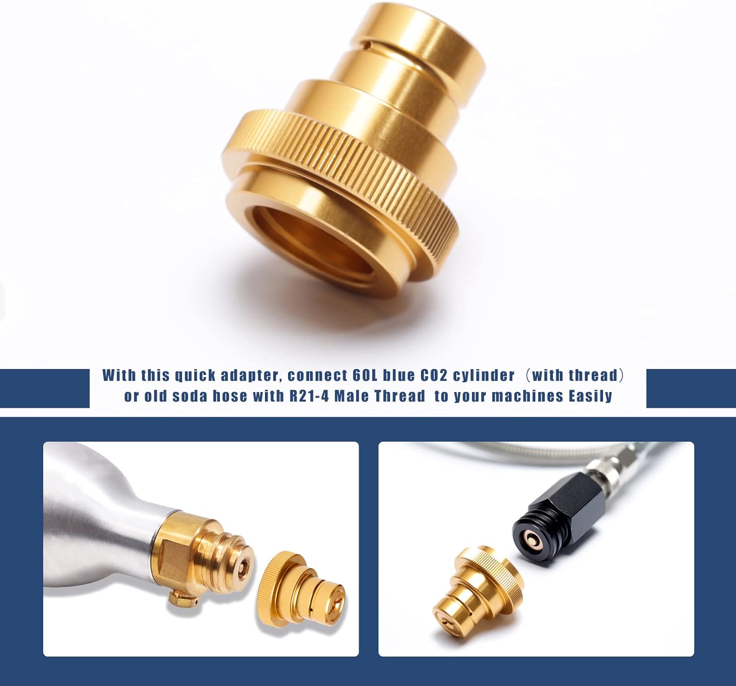 Lisnhlin Quick CO2 Adapter for Soda Water Maker Compatible with Soda Stream DUO/Terra/Art, Quick Adapter for Connecting CO2 Cylinder wit