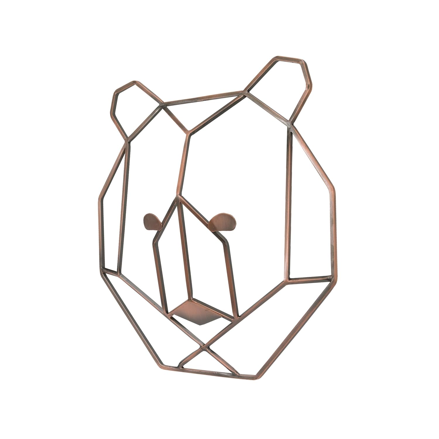 GCP Products Metallic Copper Wire Shaped Bear Head Wall Art, Nursery Wall Art, Kid Room Dãcor, Playroom Art, 10 Inch X 10 Inch