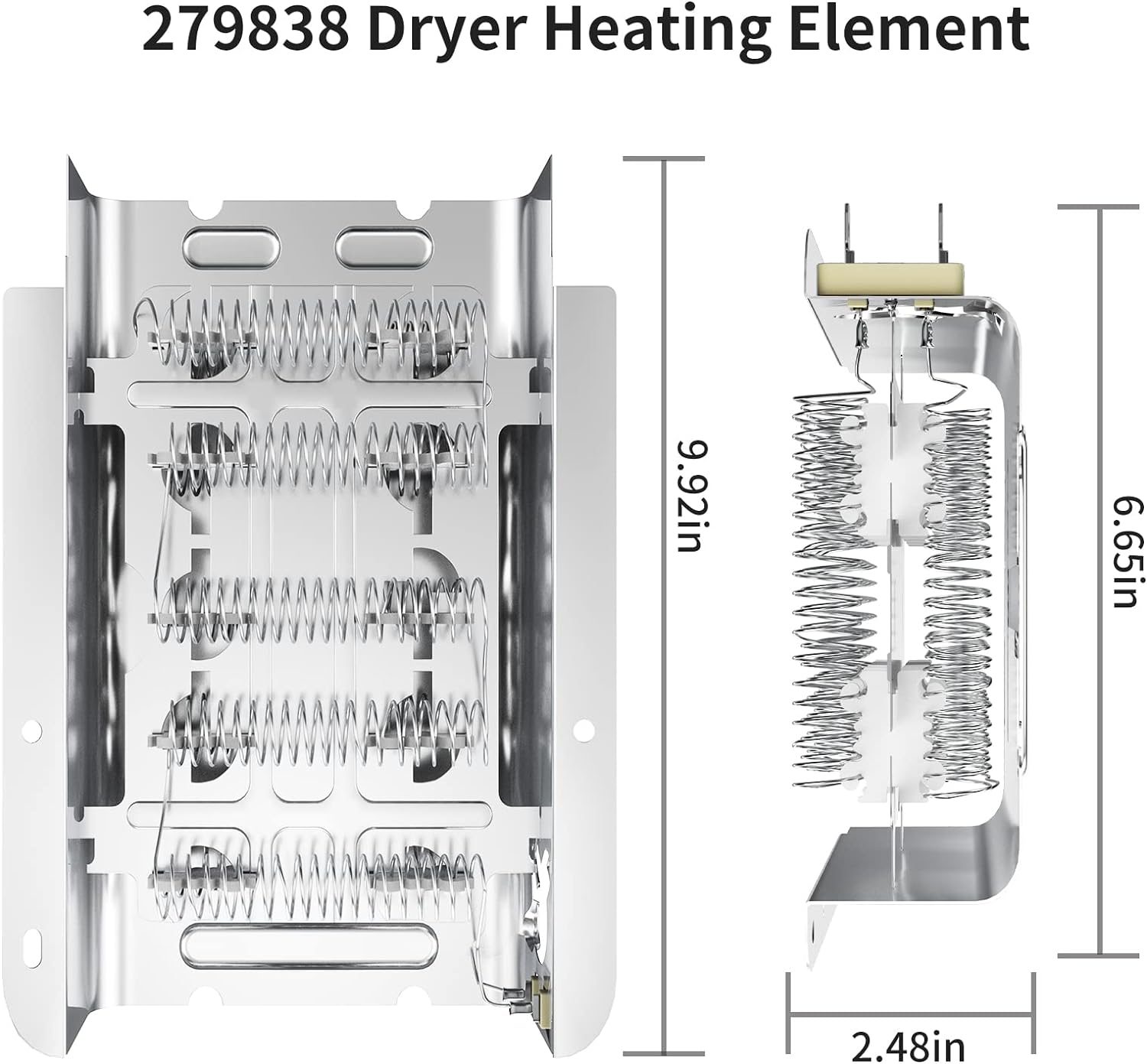 AMI PARTS 279838 w10724237 Dryer Heating Element -1 YEAR WARRANTY- Compatible for Whirlpool Kenmore Cabrio Roper Maytag Amana Admiral Dry