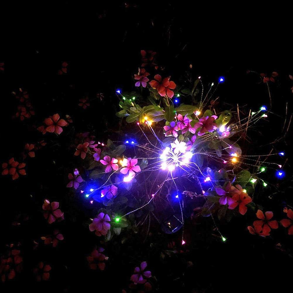 Anordsem Solar Garden Lights Solar Firework Lights Solar Powered String Light with 2 Lighting Modes Twinkling and Steady-ON for Garden,