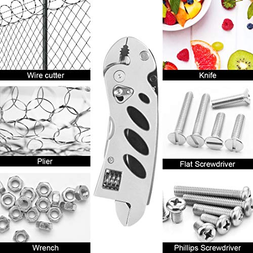 dpnao Multitool Wrench With 7 Tools/Pliers/Wire Cutter/Flat Screwdriver/Phillips Screwdriver/Portable Folding Multifunctional Ad