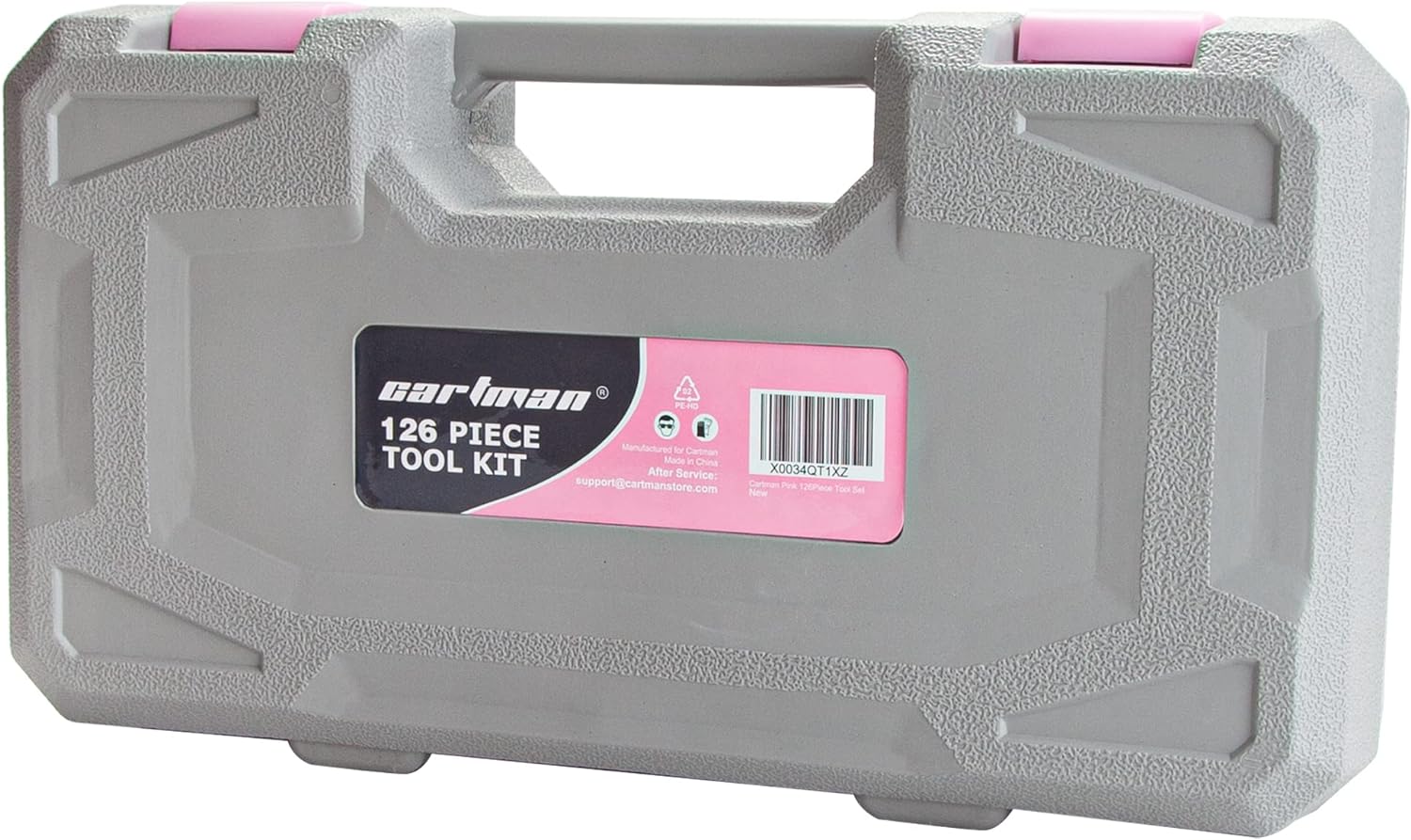 CARTMAN 126Piece Tool Set General Household Hand Tool Kit with Plastic Toolbox Storage Case Pink