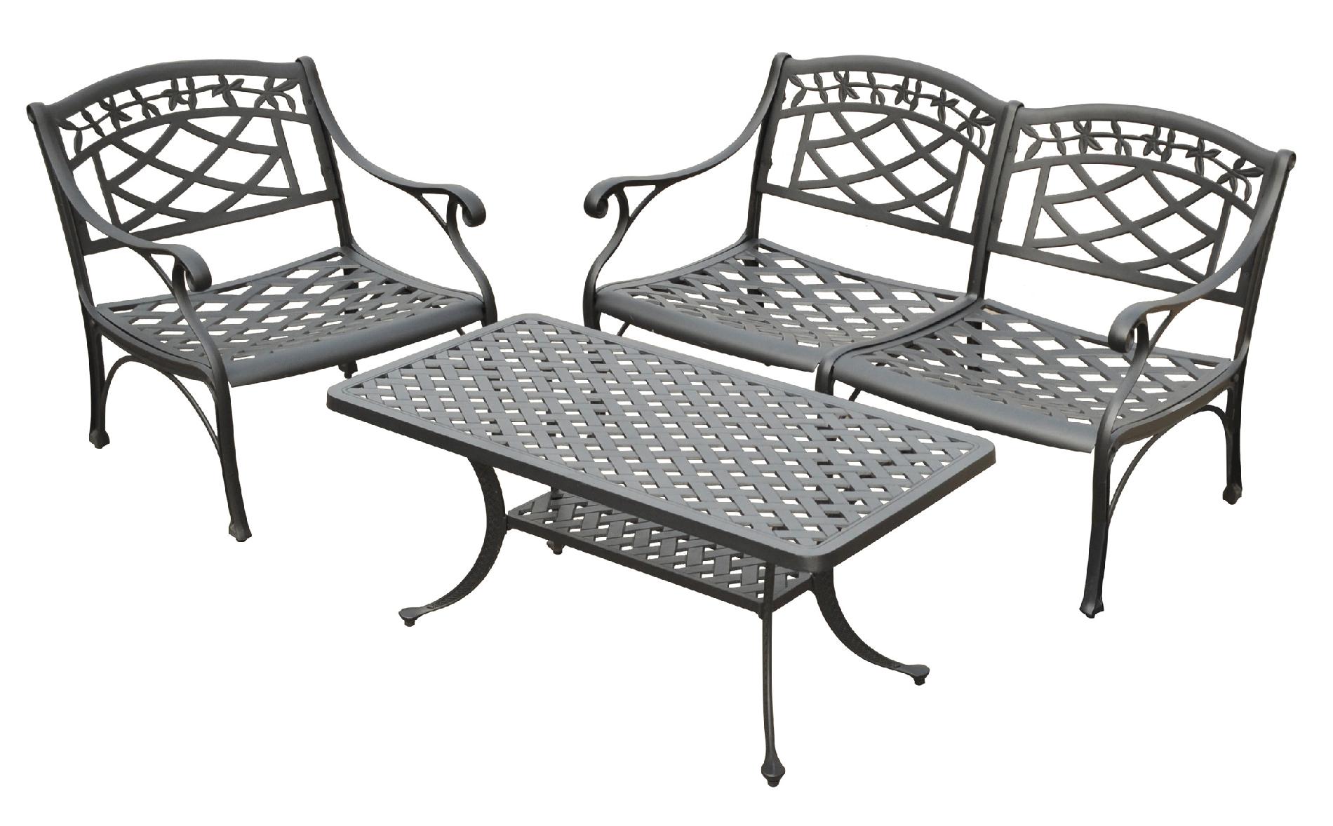 Crosley Outdoor Sedona Five Piece Cast Aluminum Outdoor Dining Set with High Back Arm Chairs