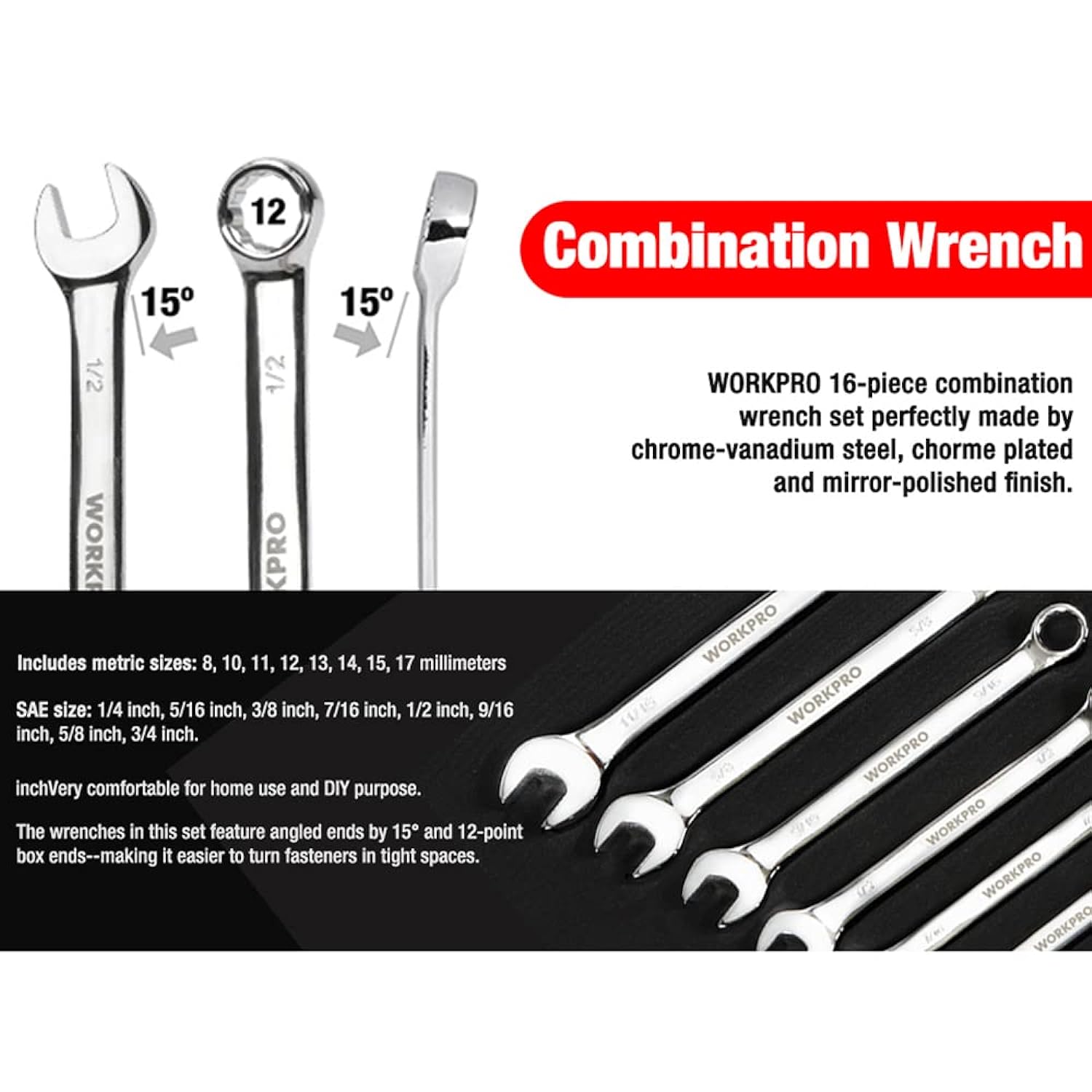GCP Products 408-Piece Mechanics Tool Set, General Household Home Repair Tool Kit With 3-Drawer Heavy Duty Metal Box, Hand Tool Kit Set